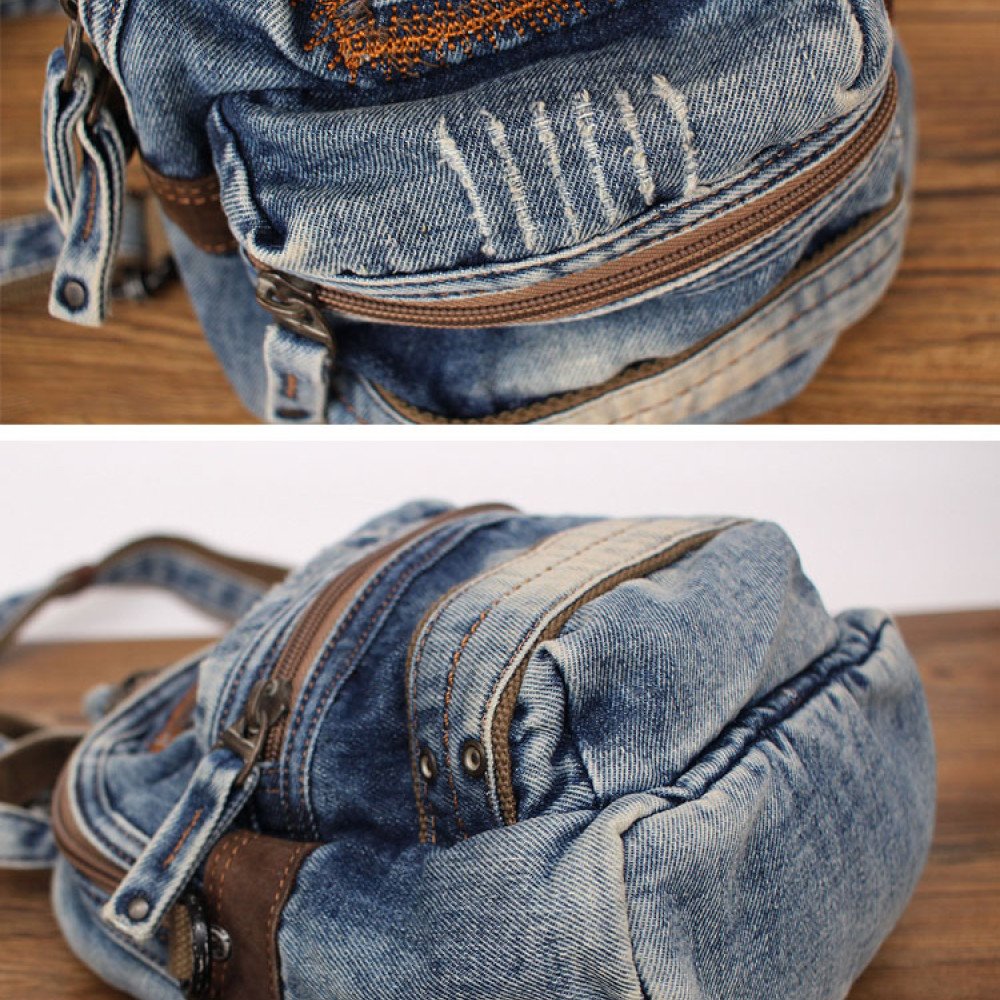 Denim backpack jeans crossbody bag mini backpack women