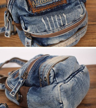 Denim backpack jeans crossbody bag mini backpack women