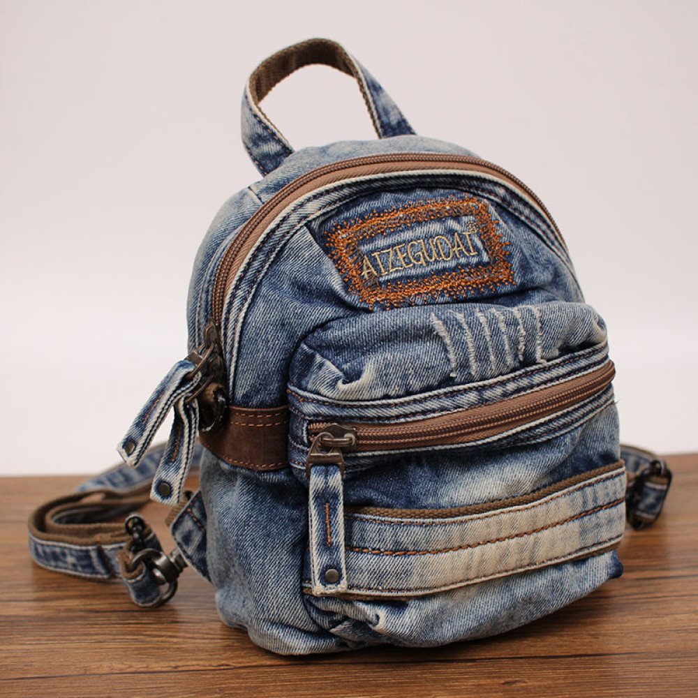 Denim backpack jeans crossbody bag mini backpack women