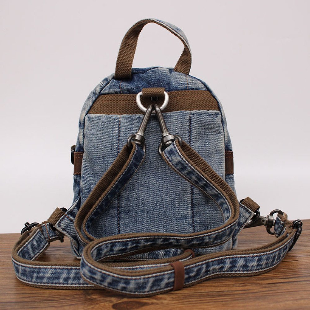 Denim backpack jeans crossbody bag mini backpack women