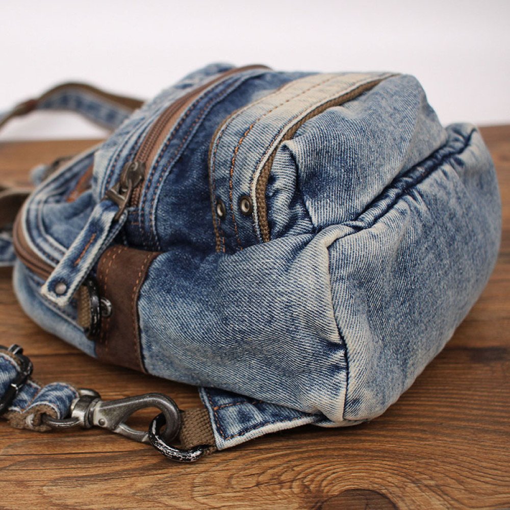 Denim backpack jeans crossbody bag mini backpack women