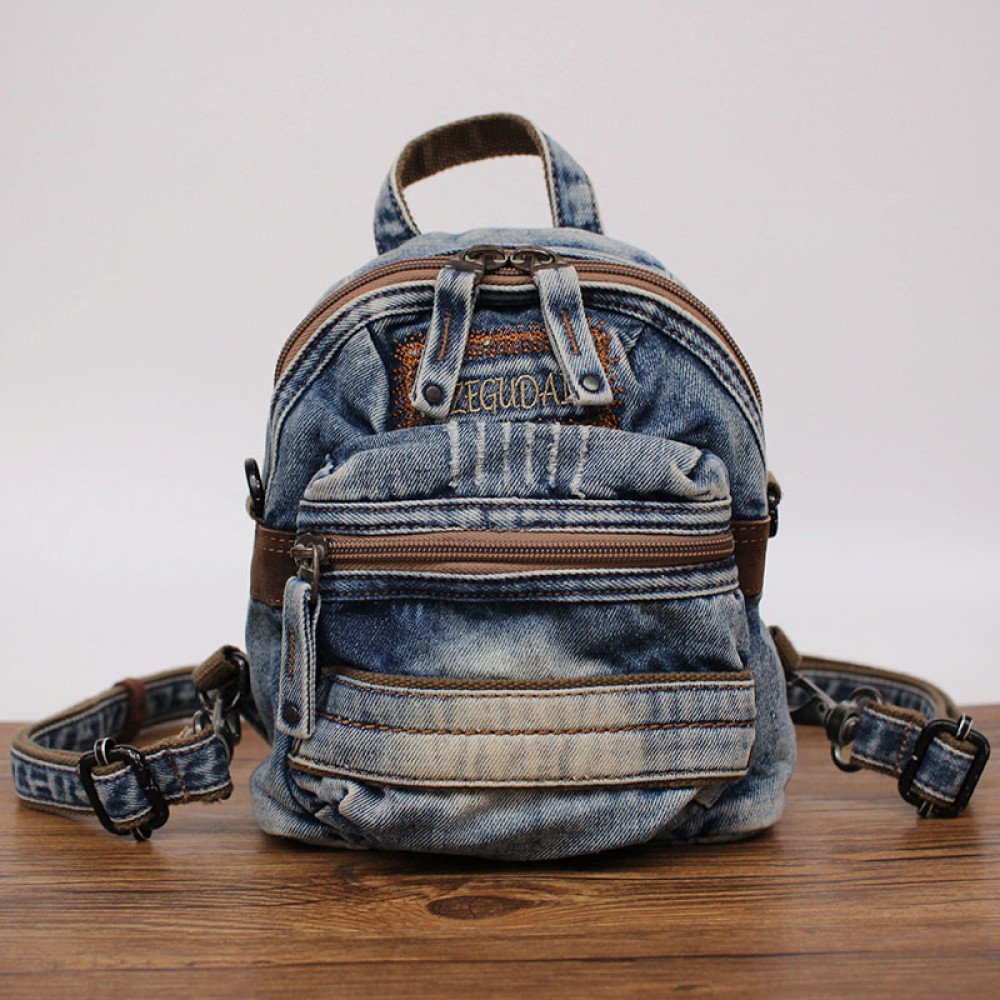 Denim backpack jeans crossbody bag mini backpack women