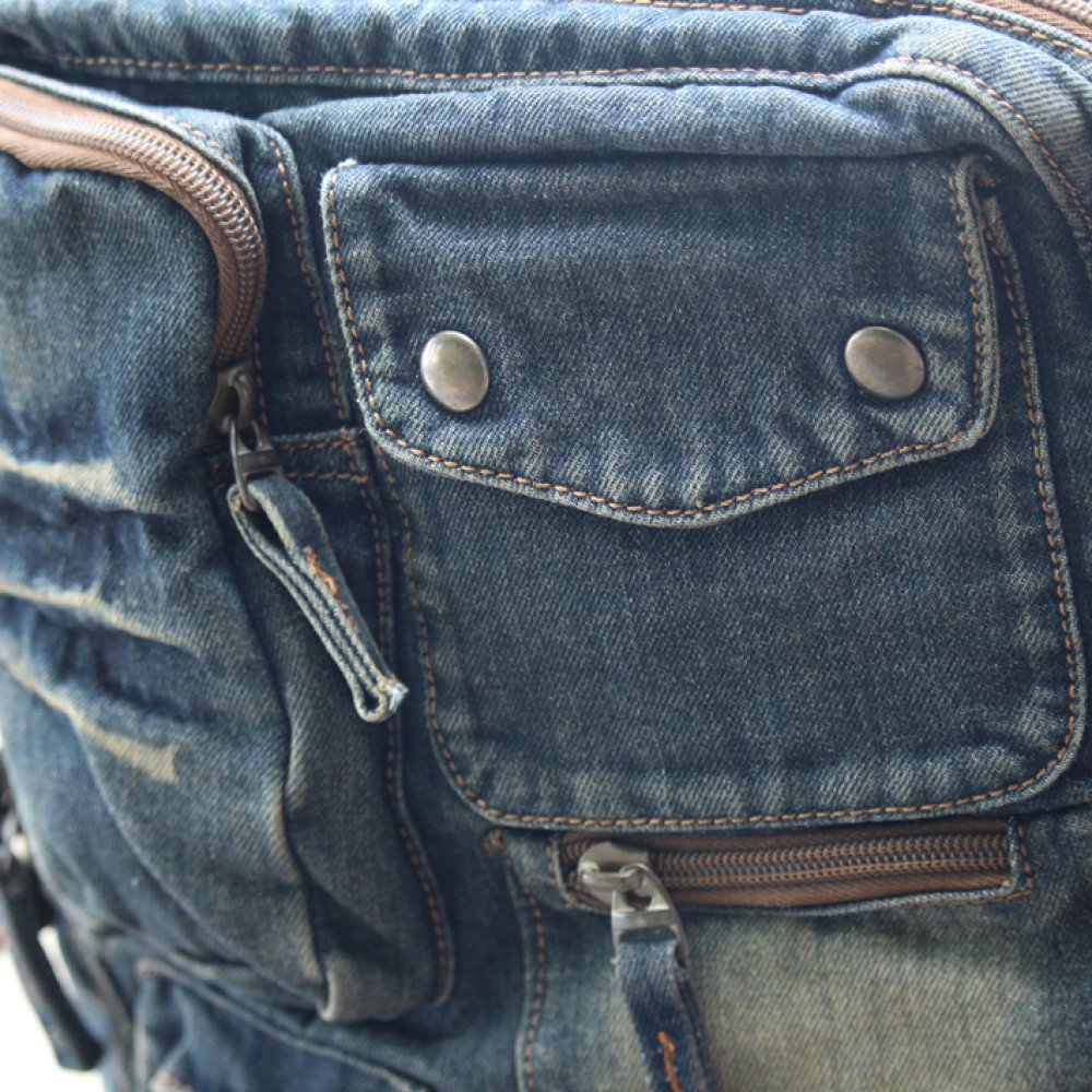 Denim travel bag vintage jean backpack for school men women