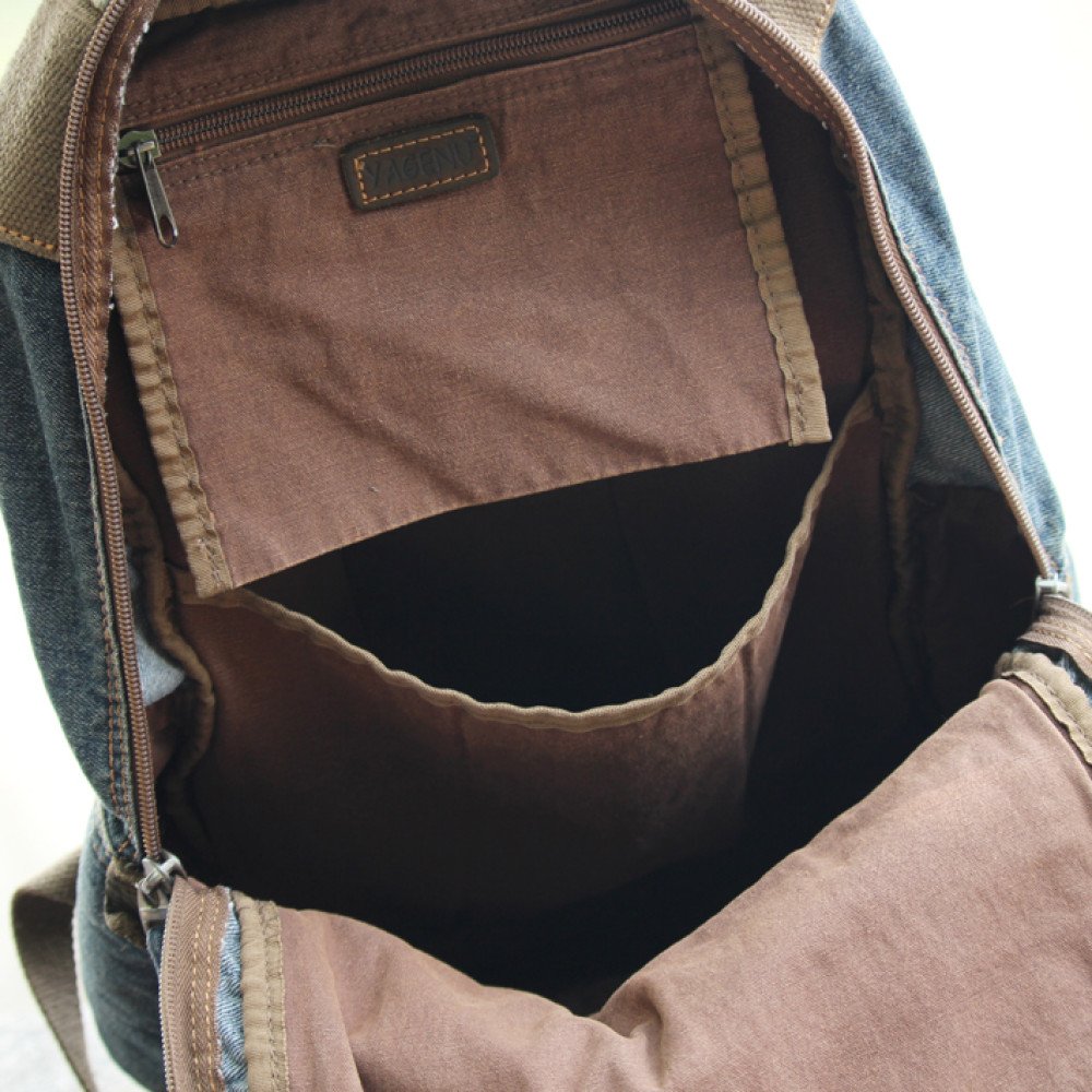 Denim travel bag vintage jean backpack for school men women