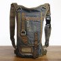 Shoulder bag denim mens leg bag motorcycle messenger bag