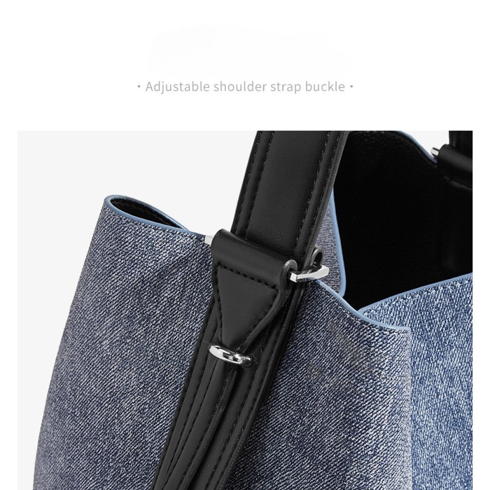 Denim shoulder bag jean bag tote denim bucket bag ladies