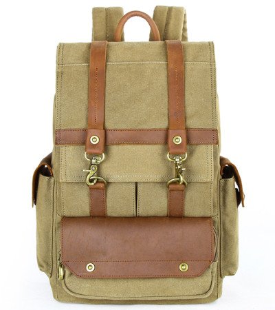 canvas leather backpack