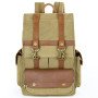 Canvas leather backpack vintage mens canvas laptop bag 16 inch