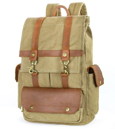 canvas leather backpack